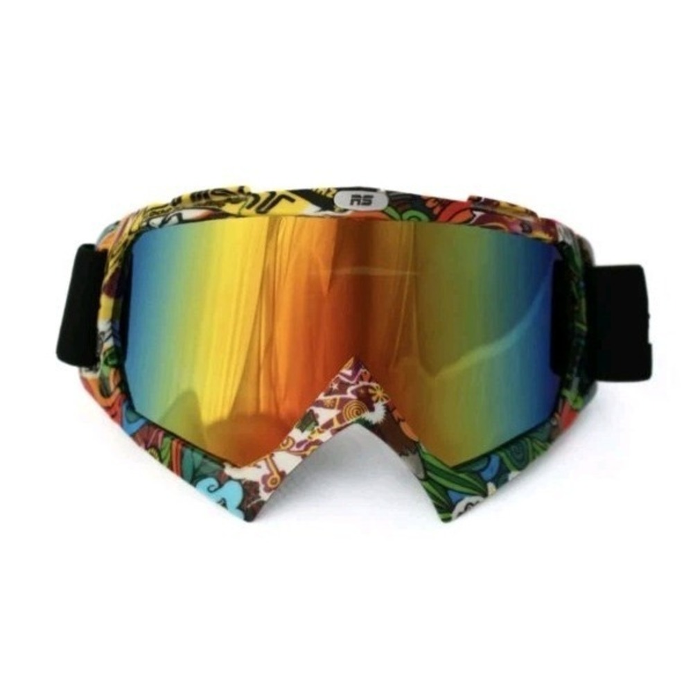 Revynge Sports Snowboard Motocross Goggles Eyewear Adjustable Graffiti Print